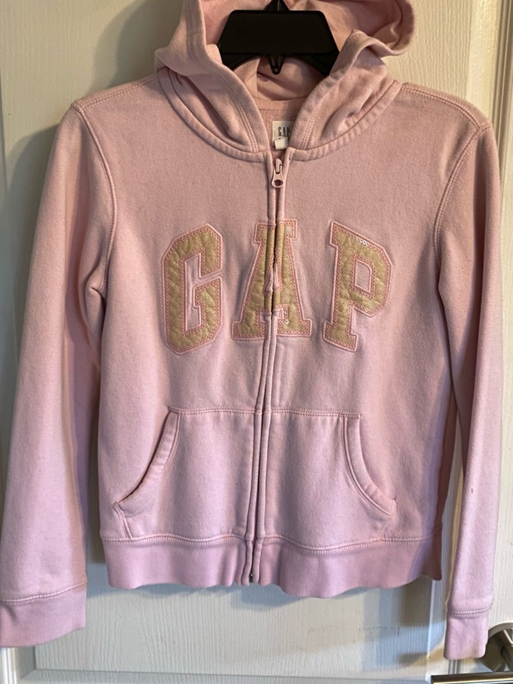 GAP Light Pink Full-Zip Hooded Sweatshirt for Kids Size XXL 14-16